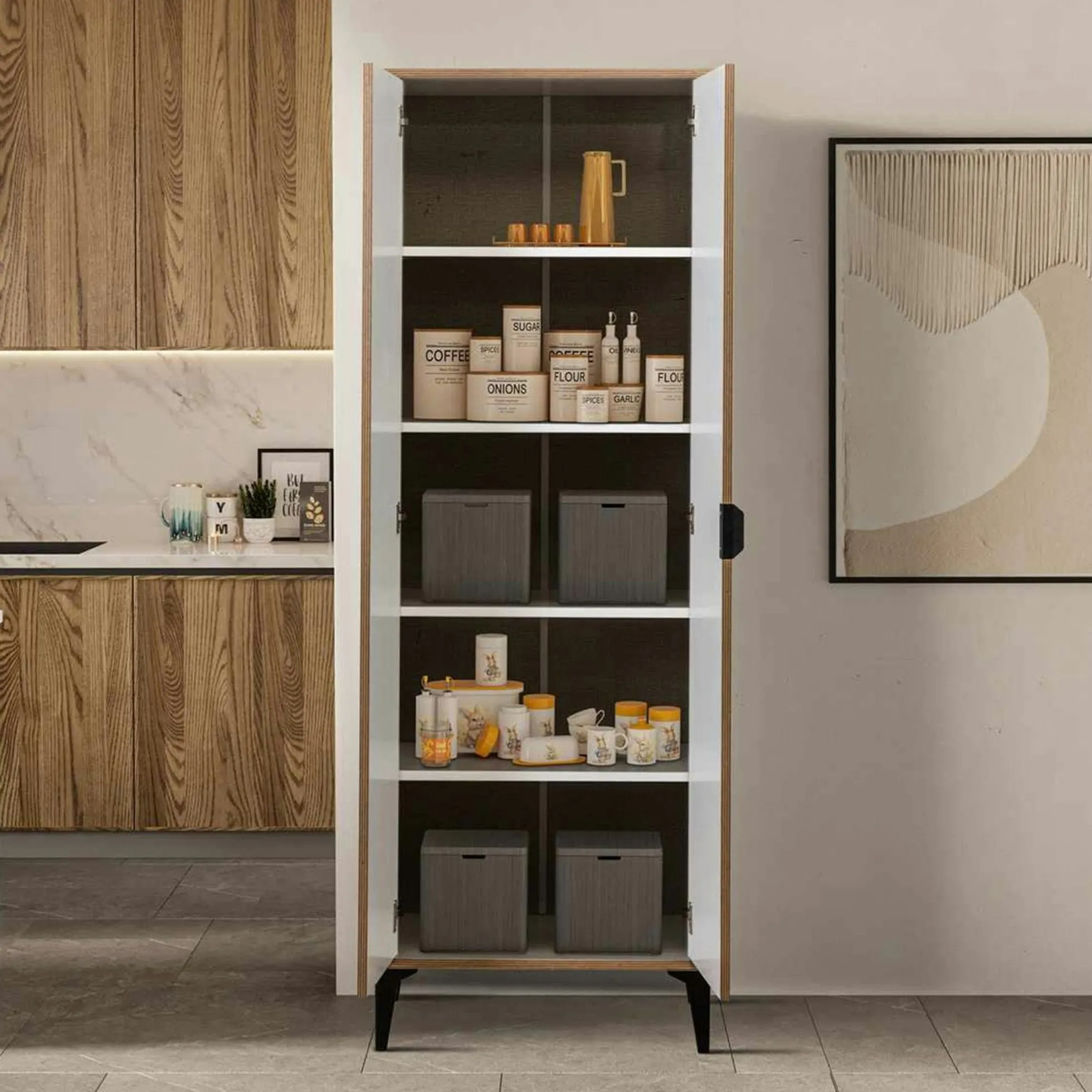 Armoire de cuisine blanche 2 portes BYRON