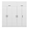 Armoire dressing blanche 7 portes vitrées 5 portants BYRON