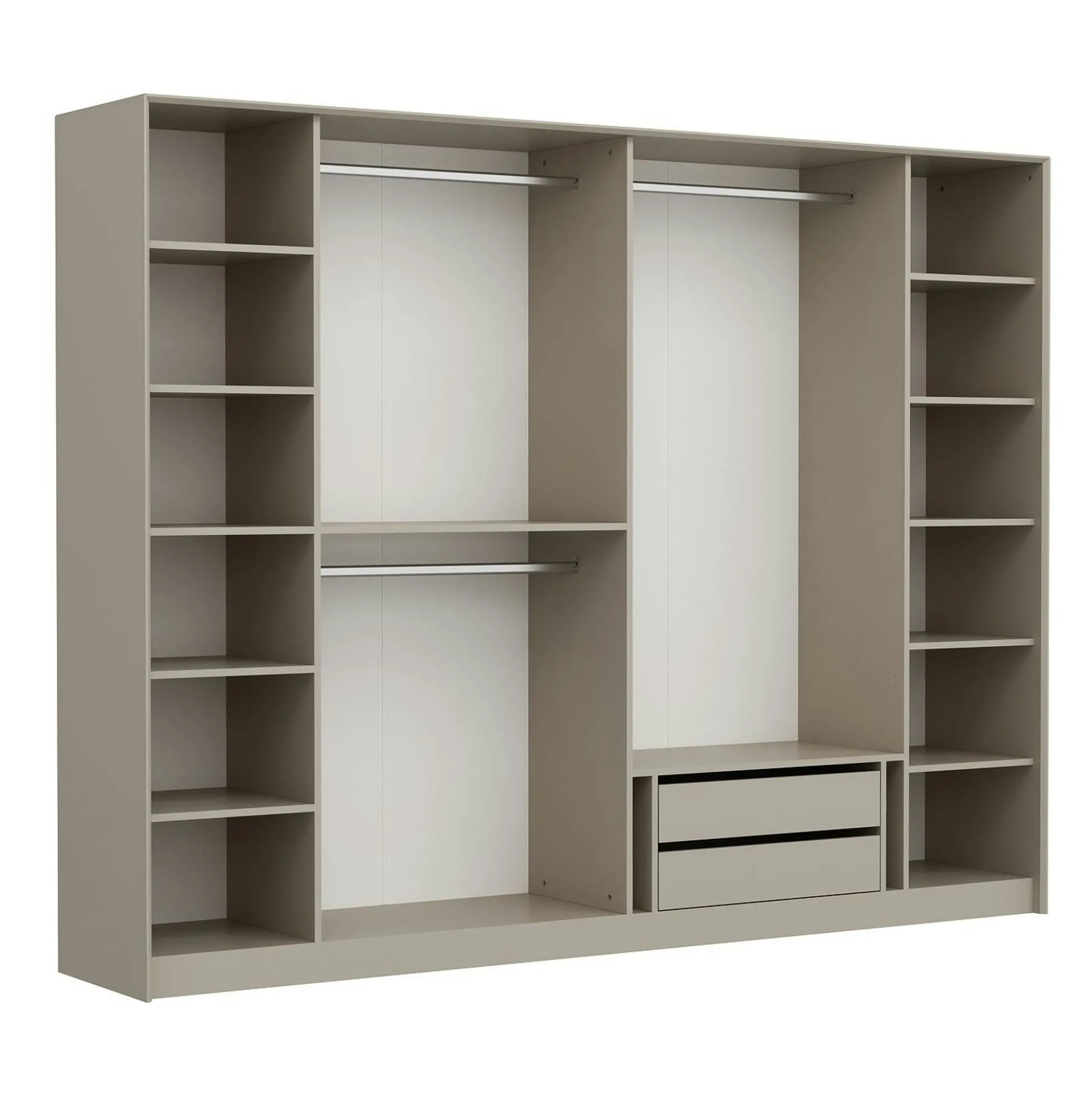 Armoire dressing blanc 4 portes verre H 210 cm BYRON