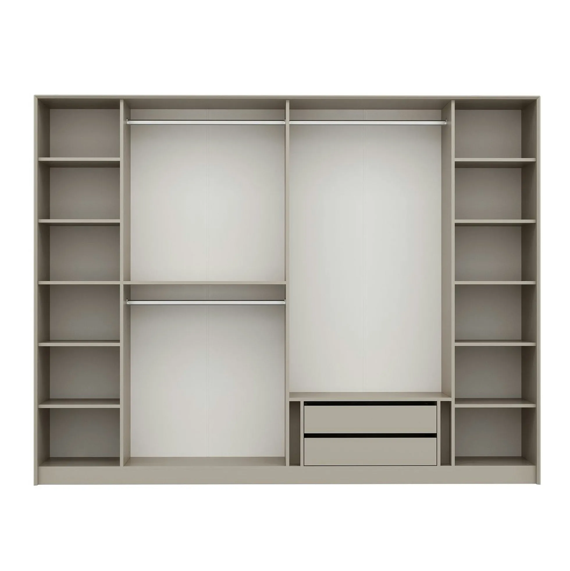 Armoire dressing blanc 4 portes verre H 210 cm BYRON