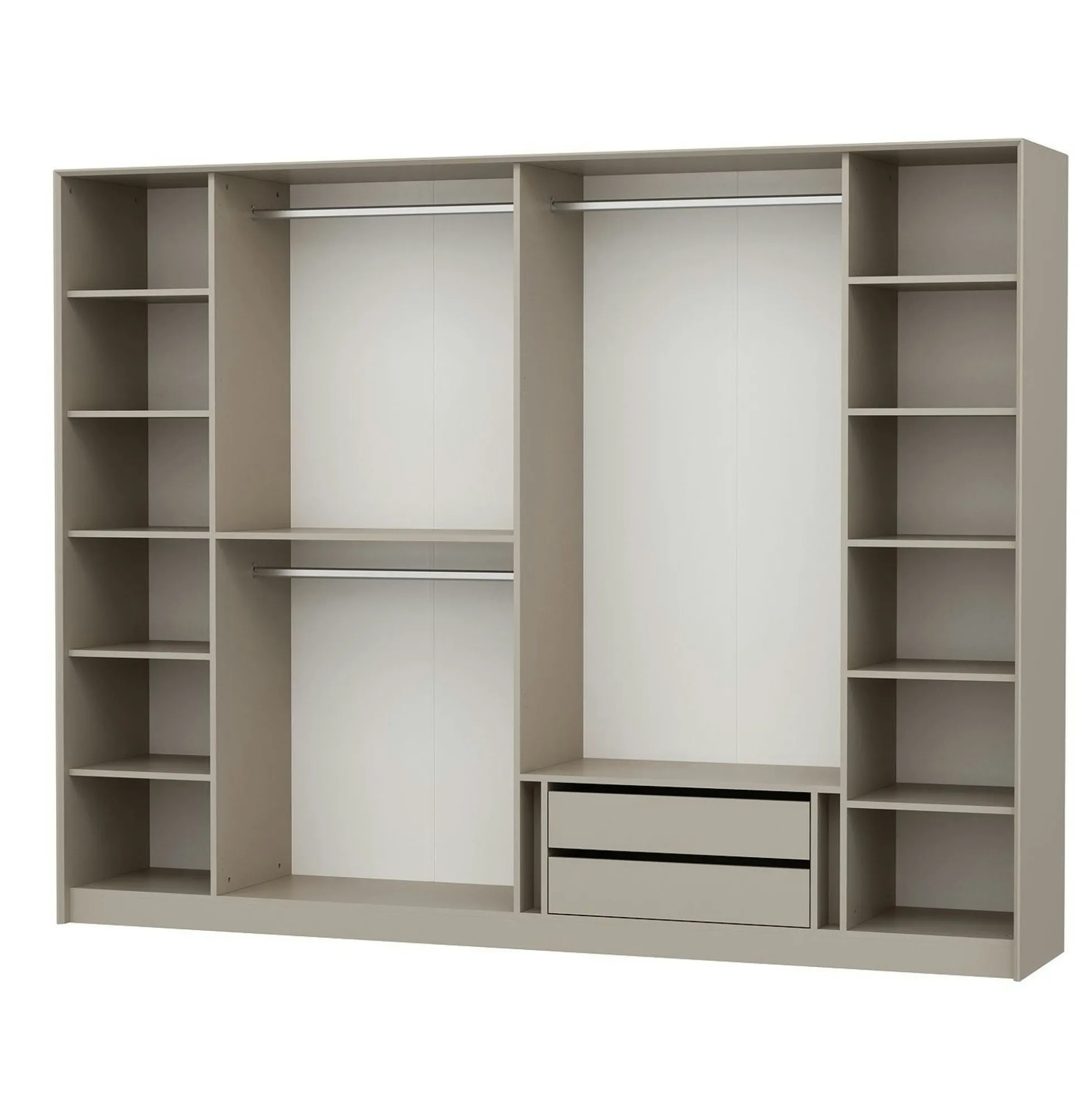 Armoire dressing blanc 4 portes verre H 210 cm BYRON