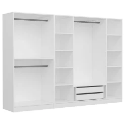 Armoire dressing ouvert blanc 3 portants 190 cm BYRON