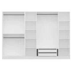 Armoire dressing ouvert blanc 3 portants 190 cm BYRON