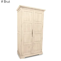 Armoire dressing 2 portes hévéa 110x62x195cm HELENA