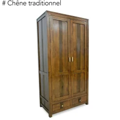 Armoire exotique hévéa 100x195cm GALA