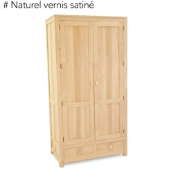 Armoire exotique hévéa 100x195cm GALA
