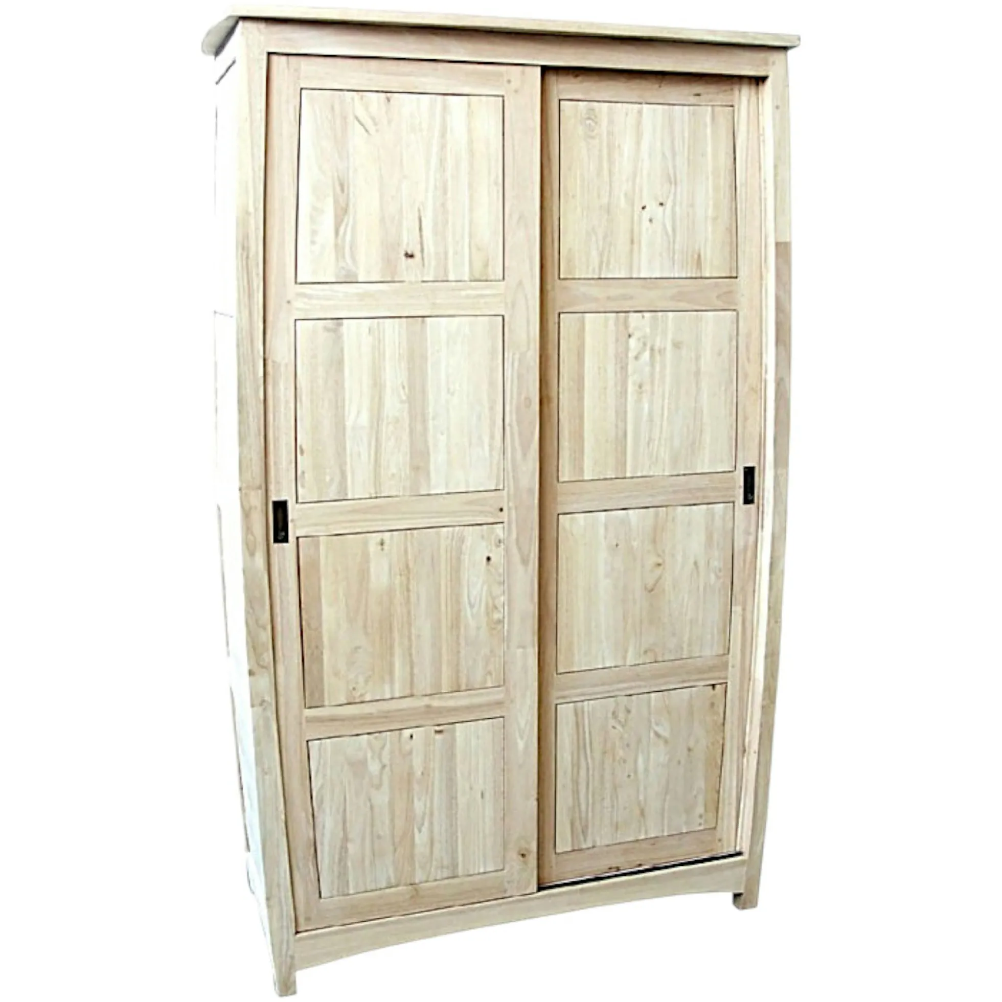 Armoire galbée Hévéa 2 portes coulissantes 120x50x195cm MAORI TRADITION