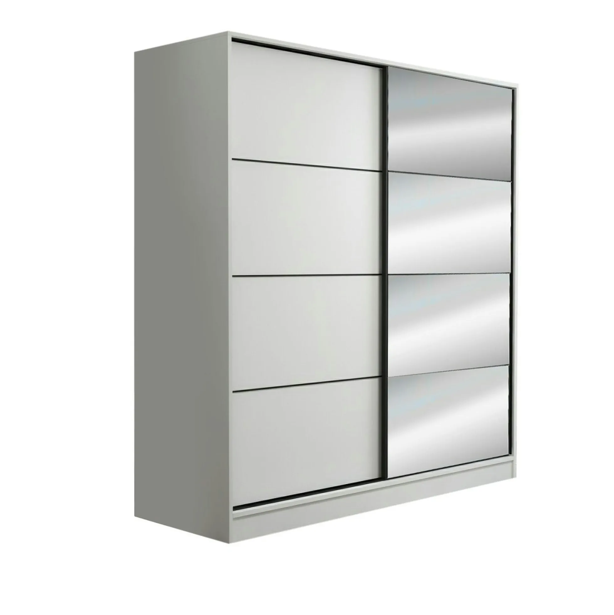 Armoire penderie blanche avec miroir H 210 cm BYRON
