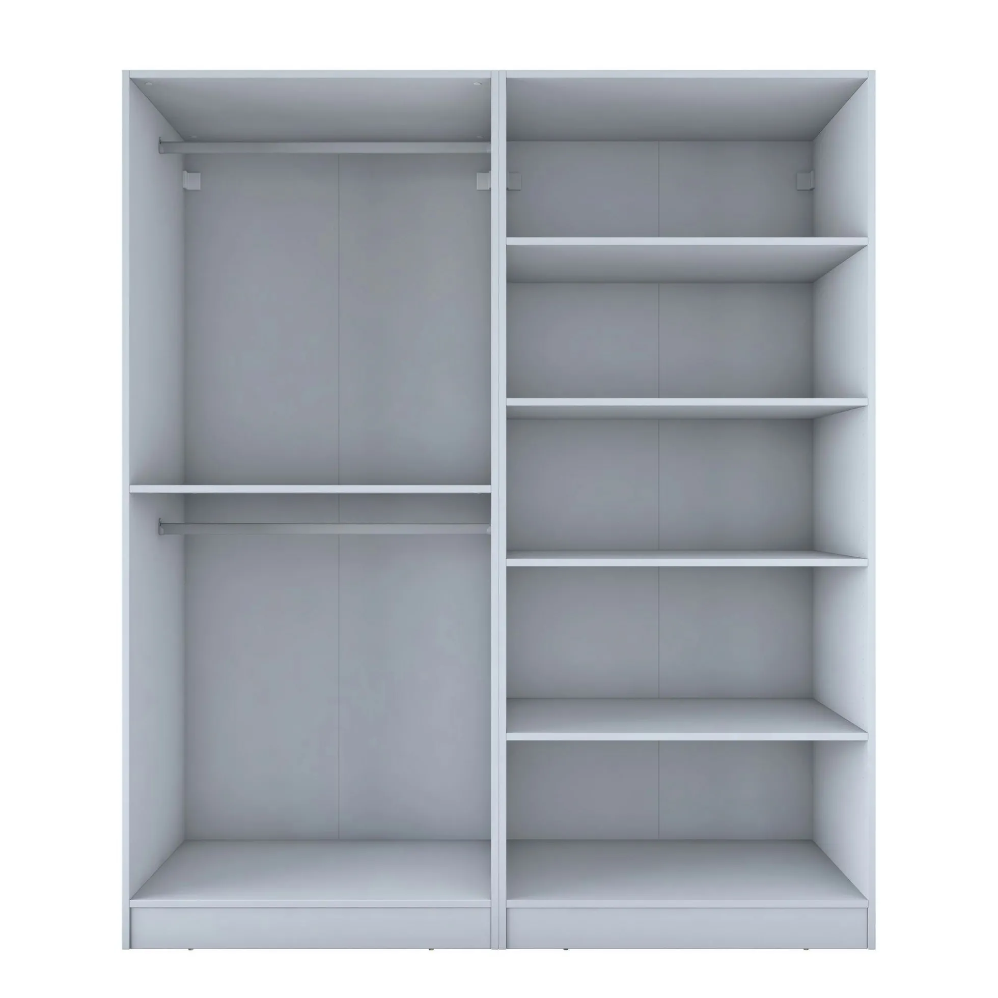 Armoire penderie blanche 4 portes 2 tringles BYRON