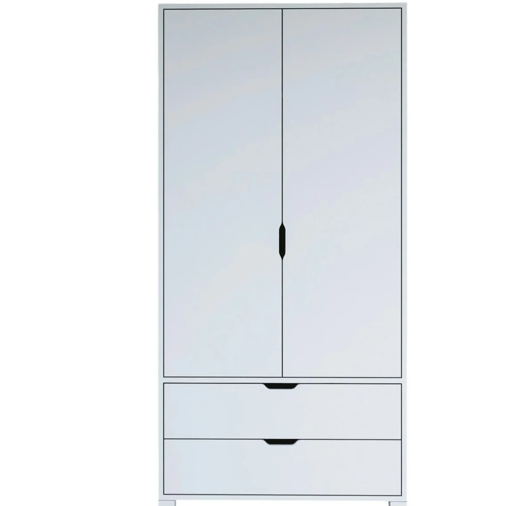 Armoire penderie blanche 2 portes, style moderne BYRON