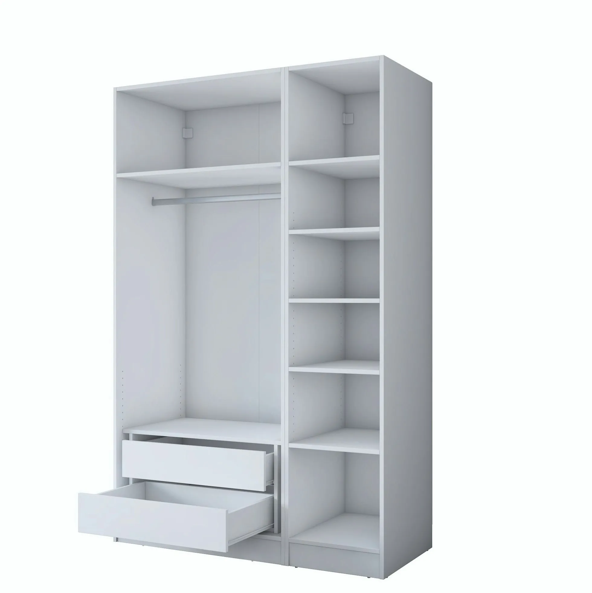 Armoire penderie blanche 3 portes à poignées verticales BYRON
