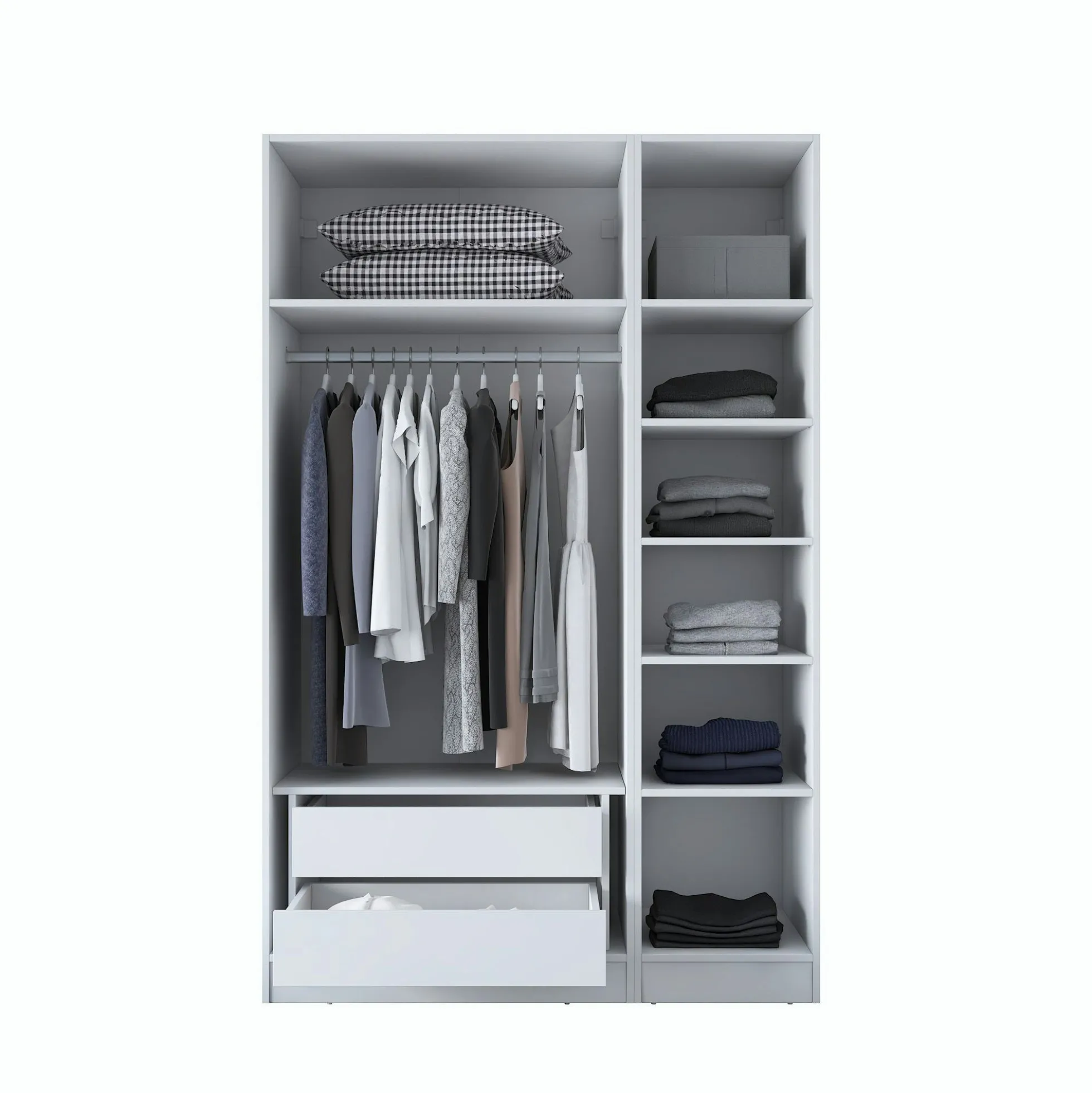 Armoire penderie blanche 3 portes à poignées verticales BYRON