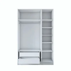 Armoire penderie blanche 3 portes à poignées verticales BYRON