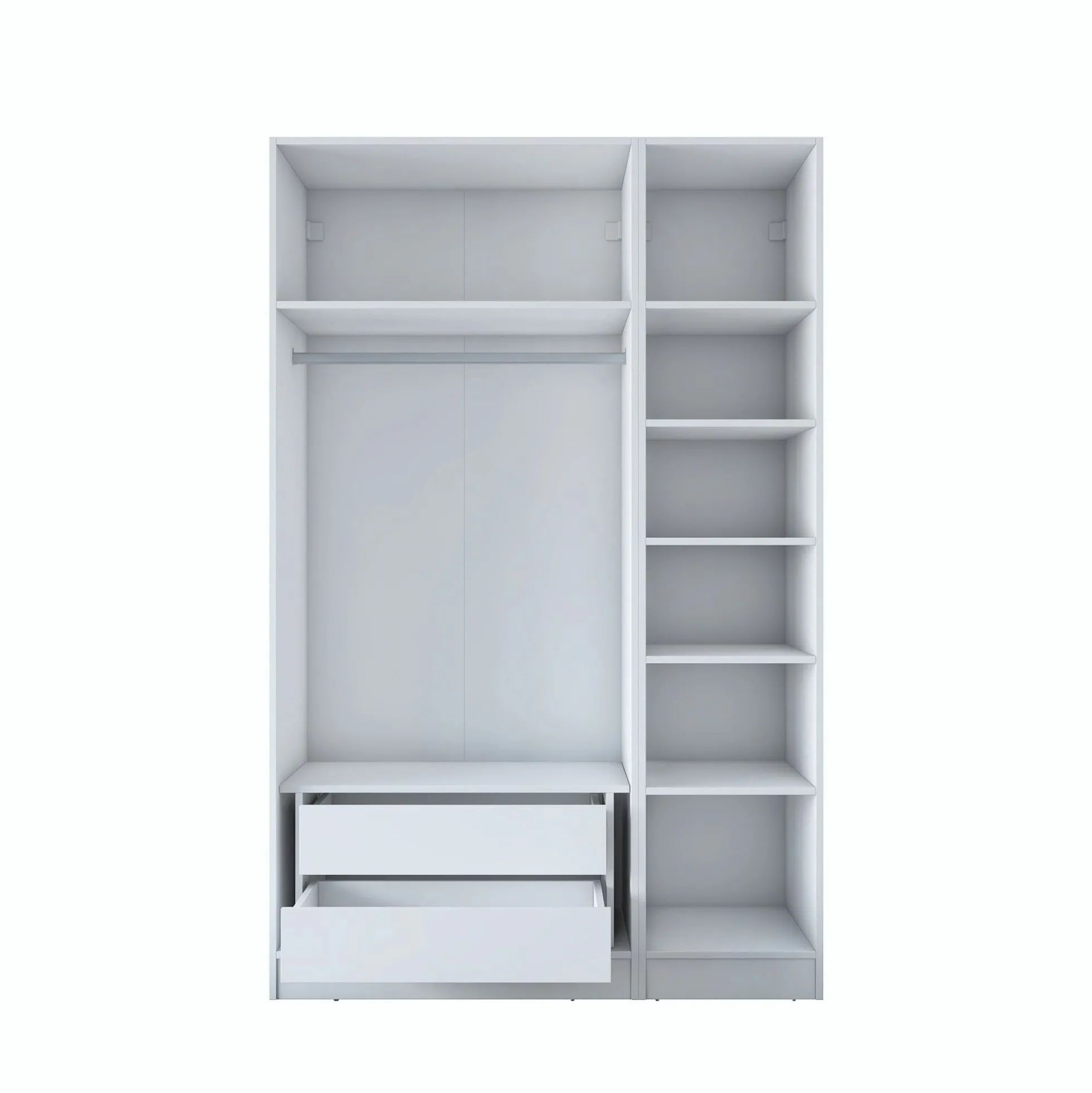 Armoire penderie blanche 3 portes à poignées verticales BYRON