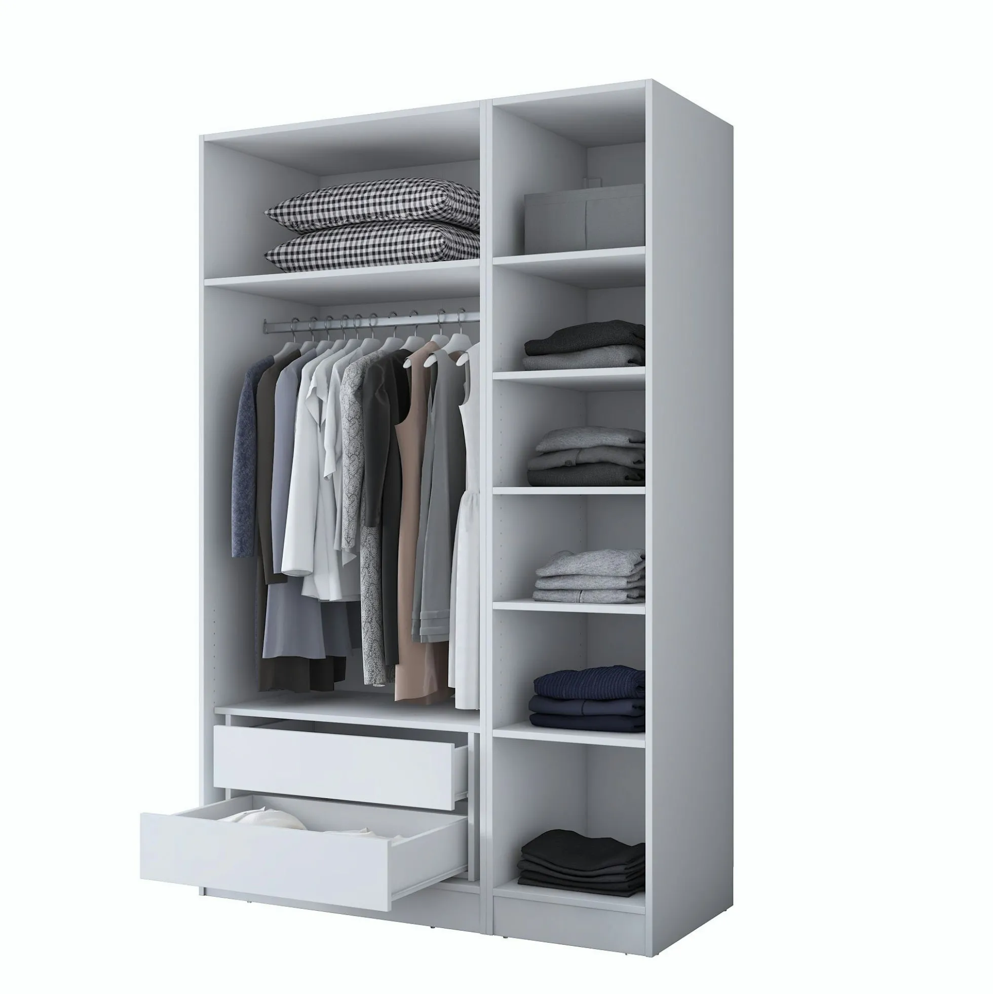 Armoire penderie blanche 3 portes à poignées verticales BYRON