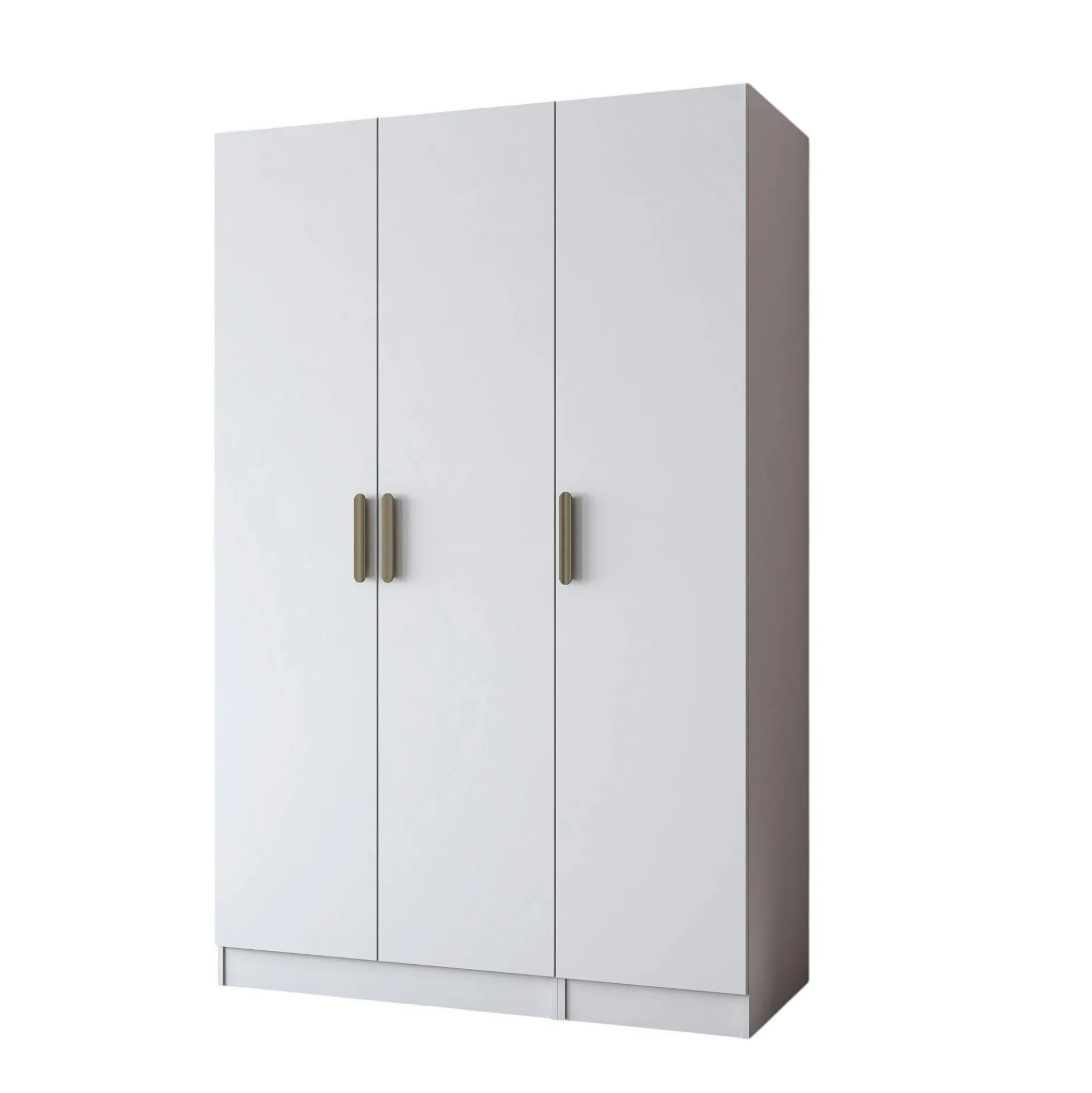 Armoire penderie blanche 3 portes à poignées verticales BYRON