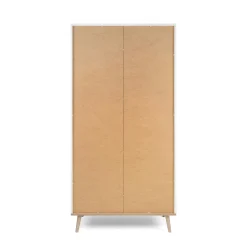 Armoire penderie blanche 2 portes 2 tiroirs ALVA