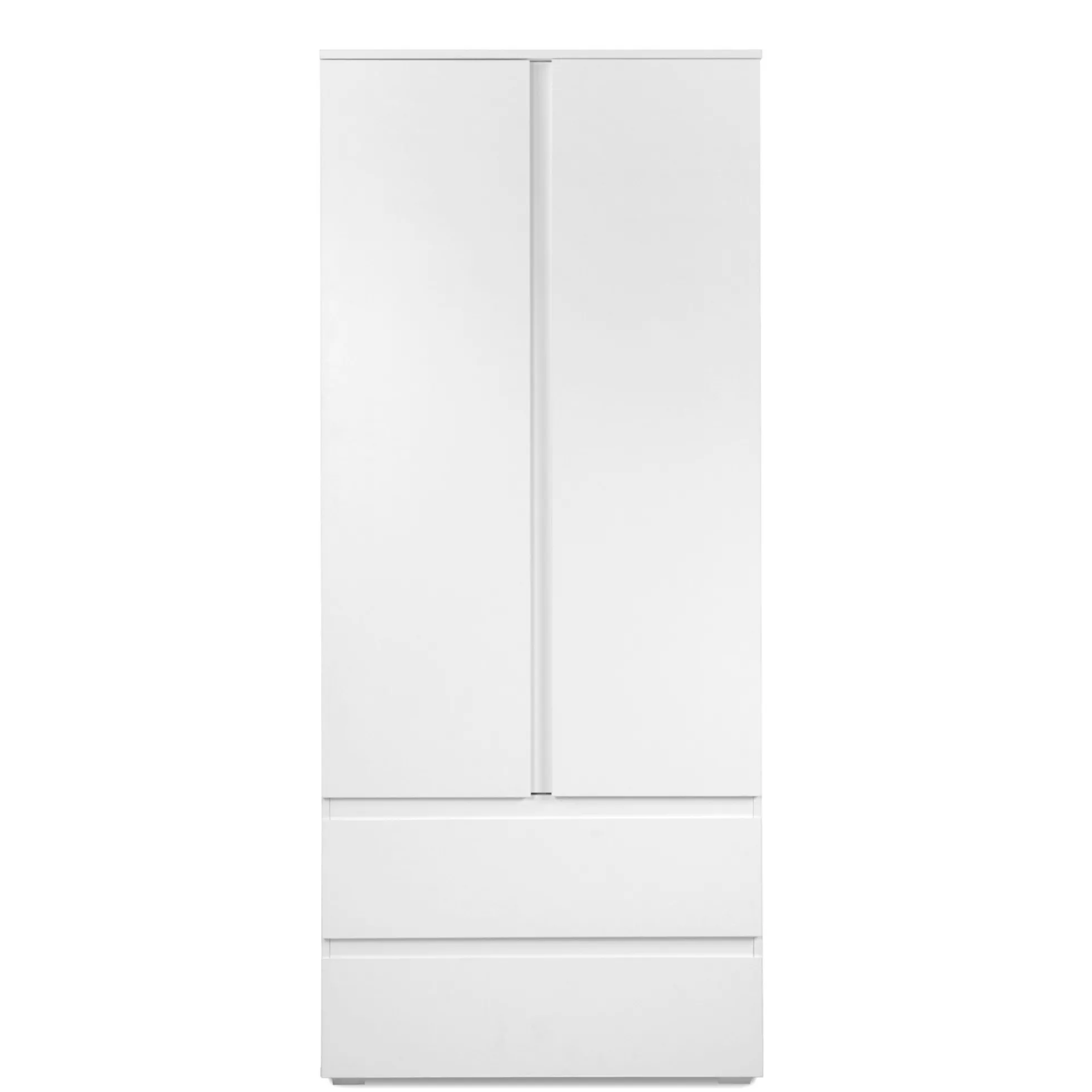 Armoire penderie blanche 2 portes 2 tiroirs ALVA
