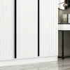 Armoire penderie blanche, 5 portes rainurées 3 portants BYRON