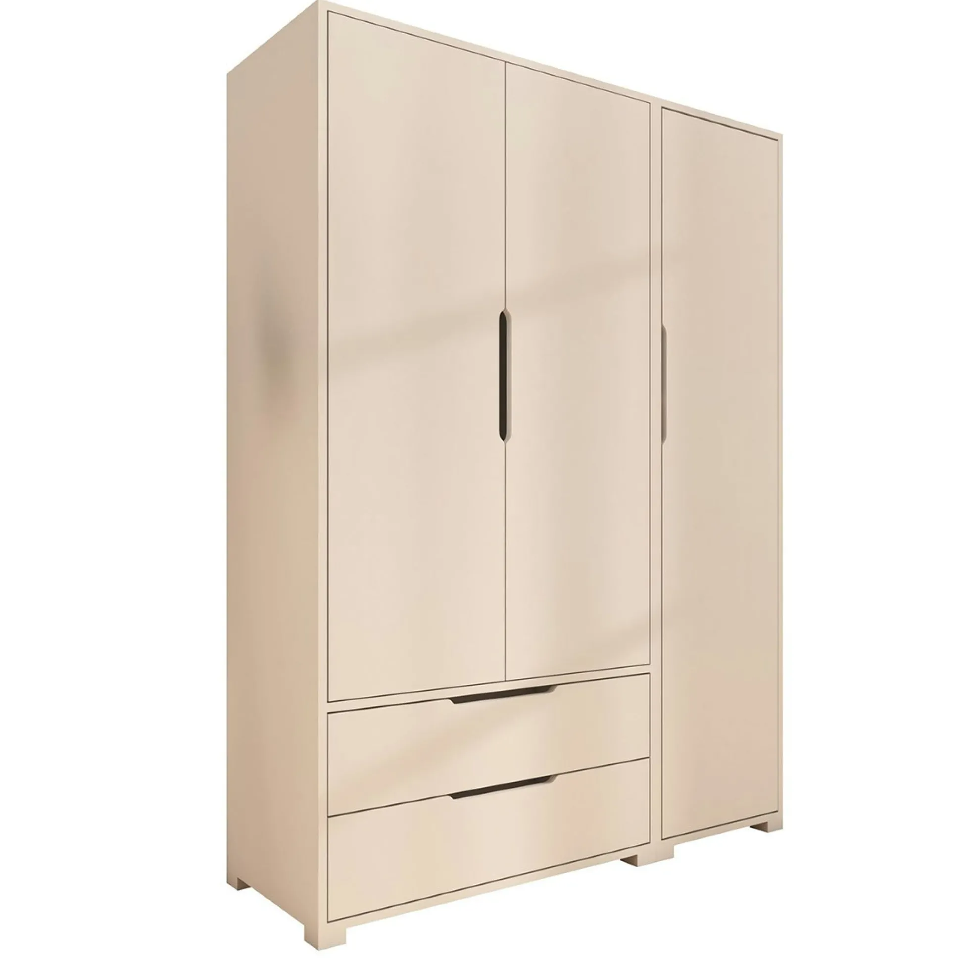 Armoire penderie blanche 3 portes 2 tiroirs BYRON