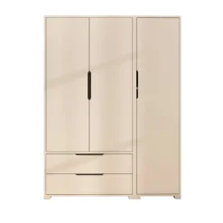 Armoire penderie blanche 3 portes 2 tiroirs BYRON