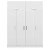Armoire penderie blanche 6 portes, 1 portant 2 tiroirs BYRON