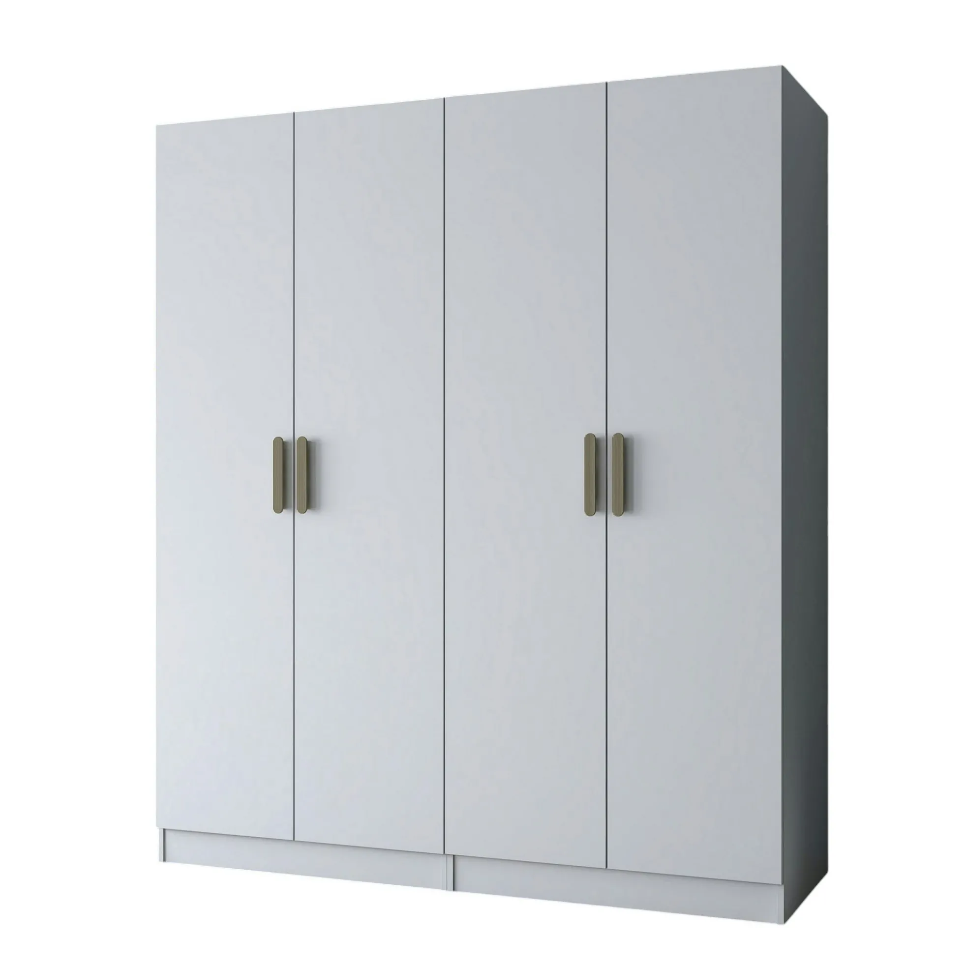 Armoire penderie blanche 4 portes poignées verticales BYRON
