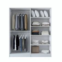 Armoire penderie blanche 4 portes poignées verticales BYRON