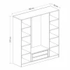 Armoire penderie blanche rainurée moderne H 210 cm BYRON