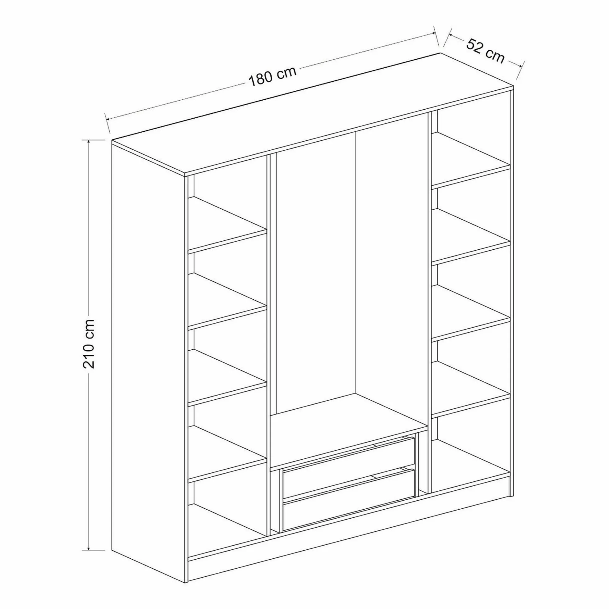 Armoire penderie blanche rainurée moderne H 210 cm BYRON