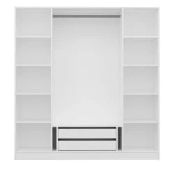 Armoire penderie blanche rainurée moderne H 210 cm BYRON