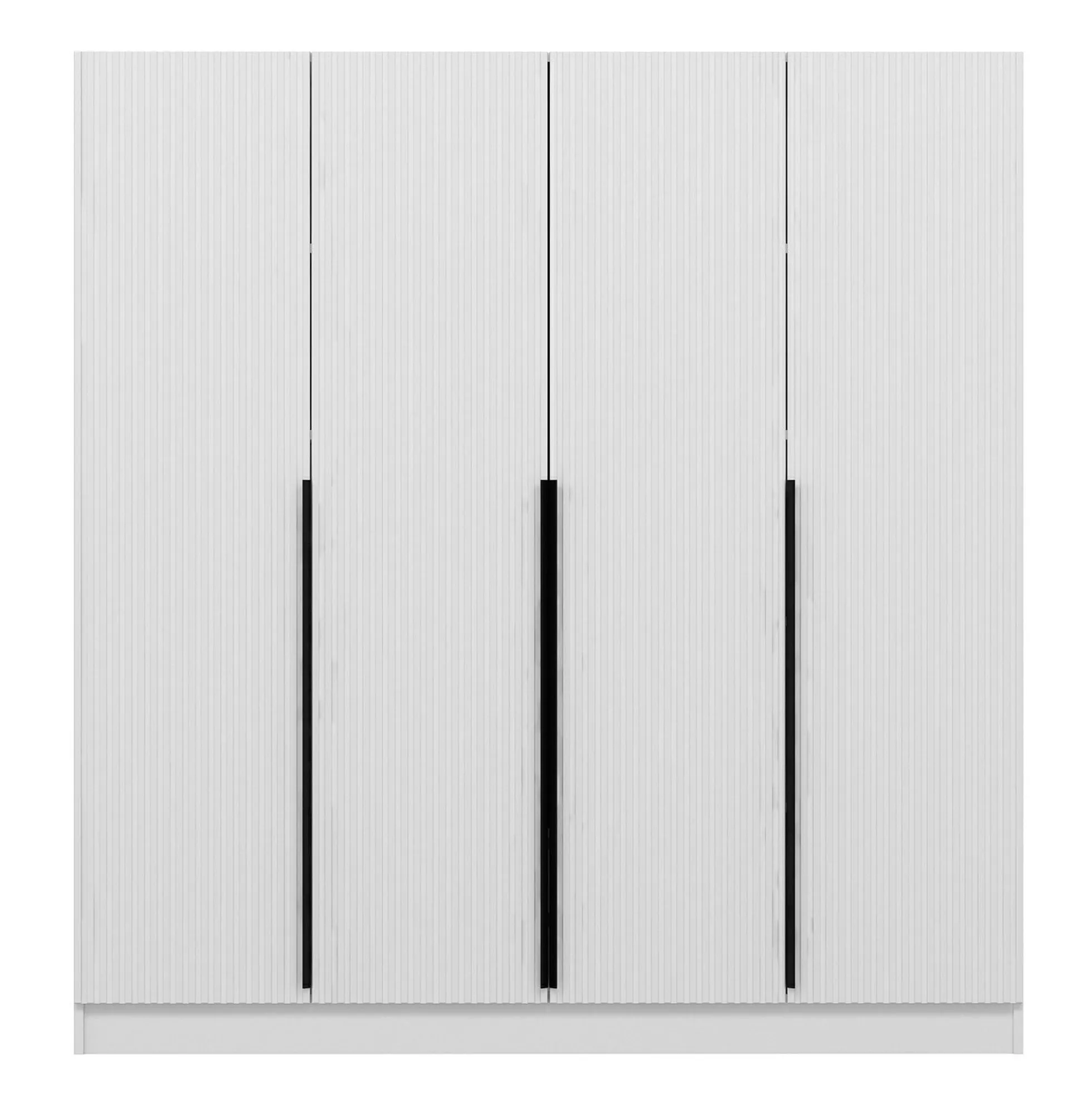 Armoire penderie blanche rainurée moderne H 210 cm BYRON