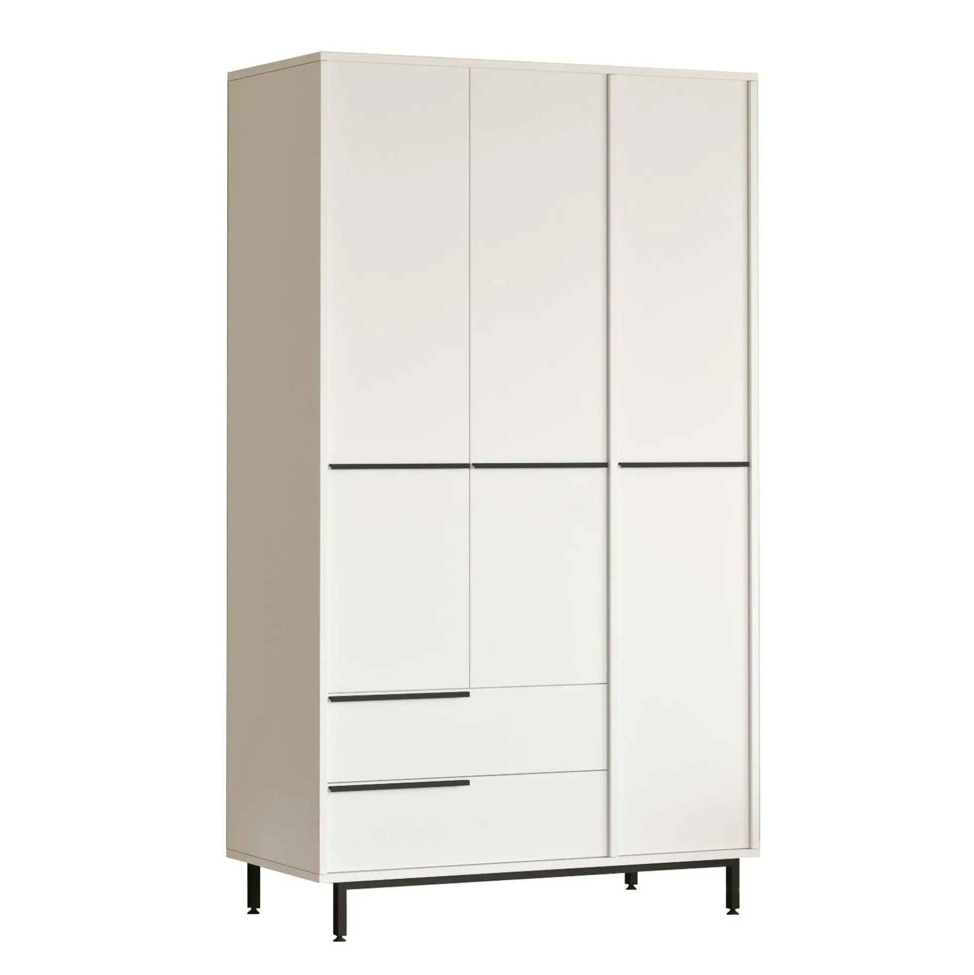 Armoire penderie blanche style moderne - 3 portes BYRON
