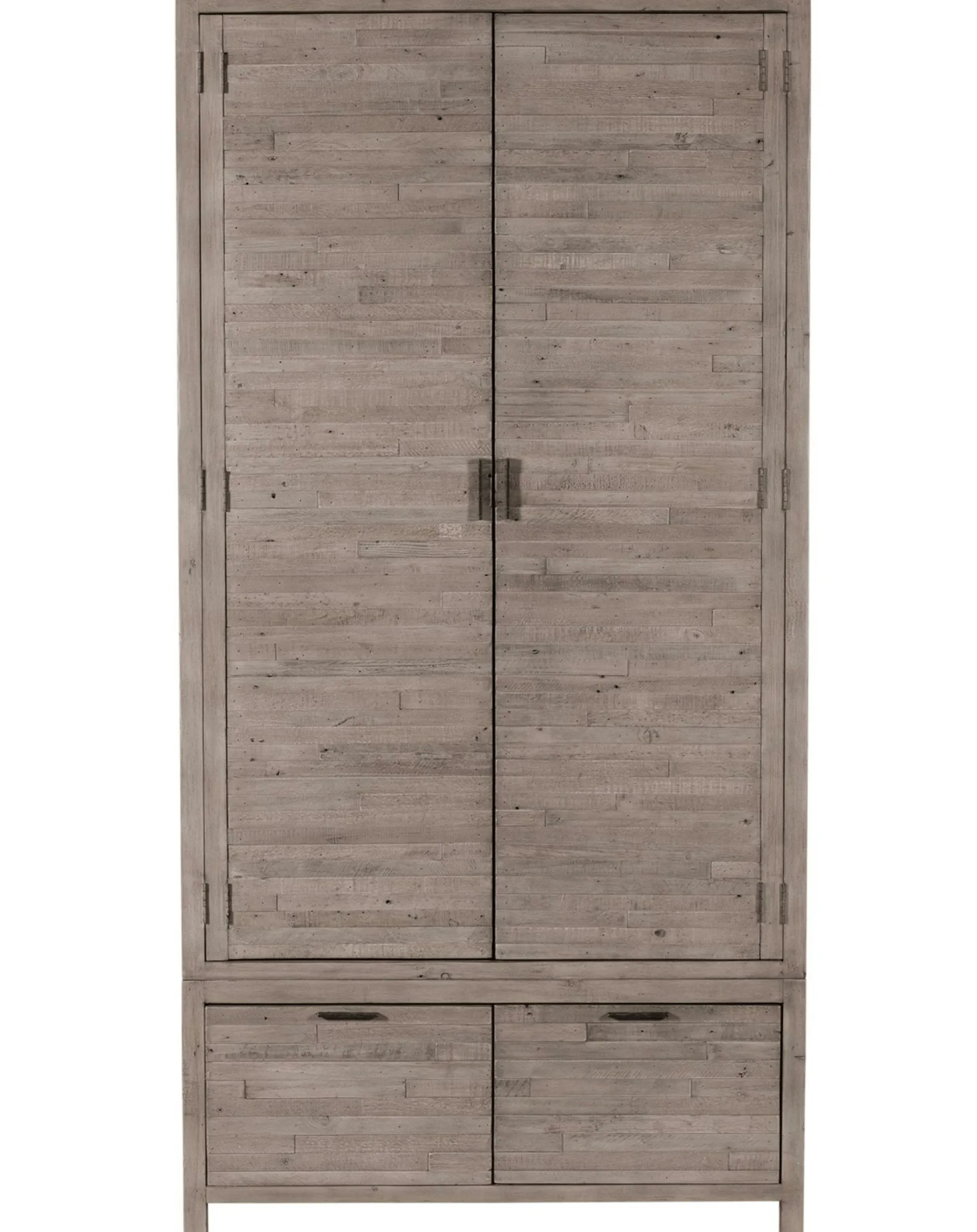 Armoire penderie bois recyclé grisé SIENNE