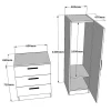 Armoire penderie compacte blanche avec miroir MARFA