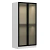 Armoire penderie design blanche - 2 portes vitrées BYRON