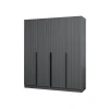 Armoire penderie design gris rainuré H 210 cm BYRON