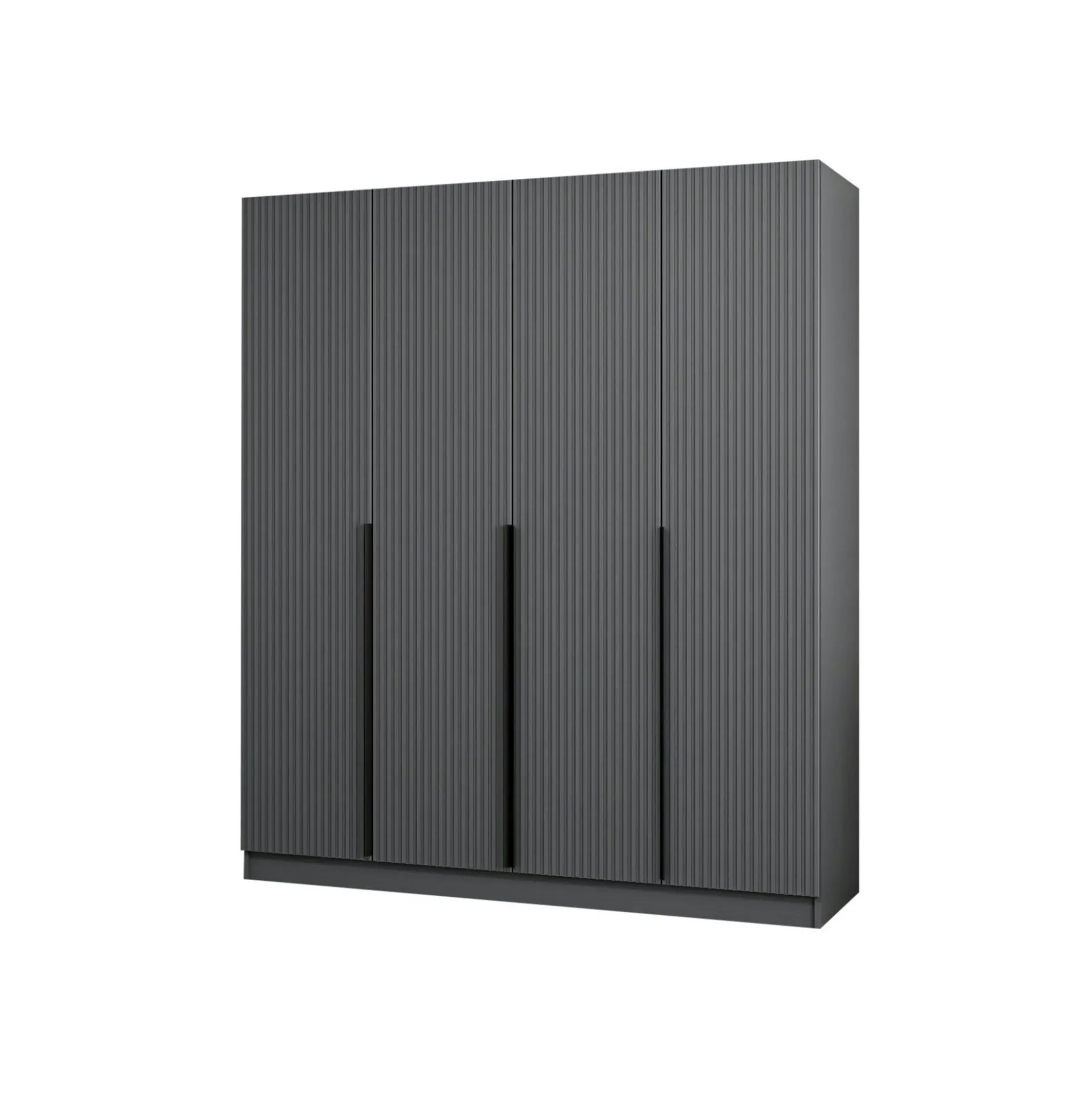 Armoire penderie design gris rainuré H 210 cm BYRON