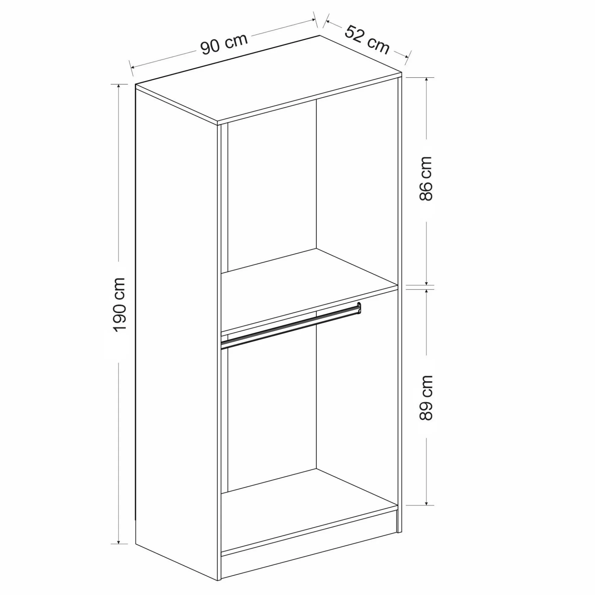 Armoire penderie design grise - 2 portes vitrées BYRON