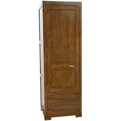 Armoire Penderie Hévéa 1 porte, 2 tiroirs 65x58x195cm NIAGARA