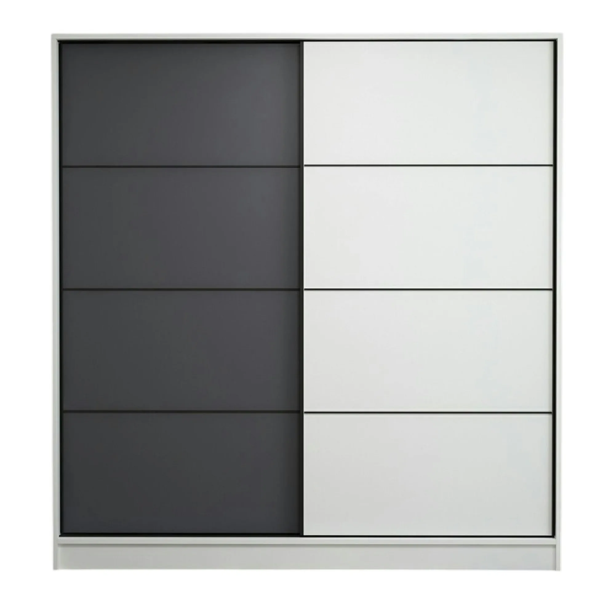 Armoire penderie moderne blanc et gris L. 180 cm BYRON