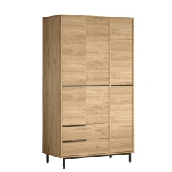 Armoire penderie moderne effet bois - 3 portes BYRON