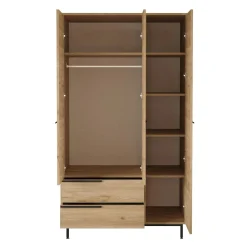 Armoire penderie moderne effet bois - 3 portes BYRON