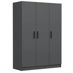 Armoire penderie moderne gris foncé - 3 portes BYRON