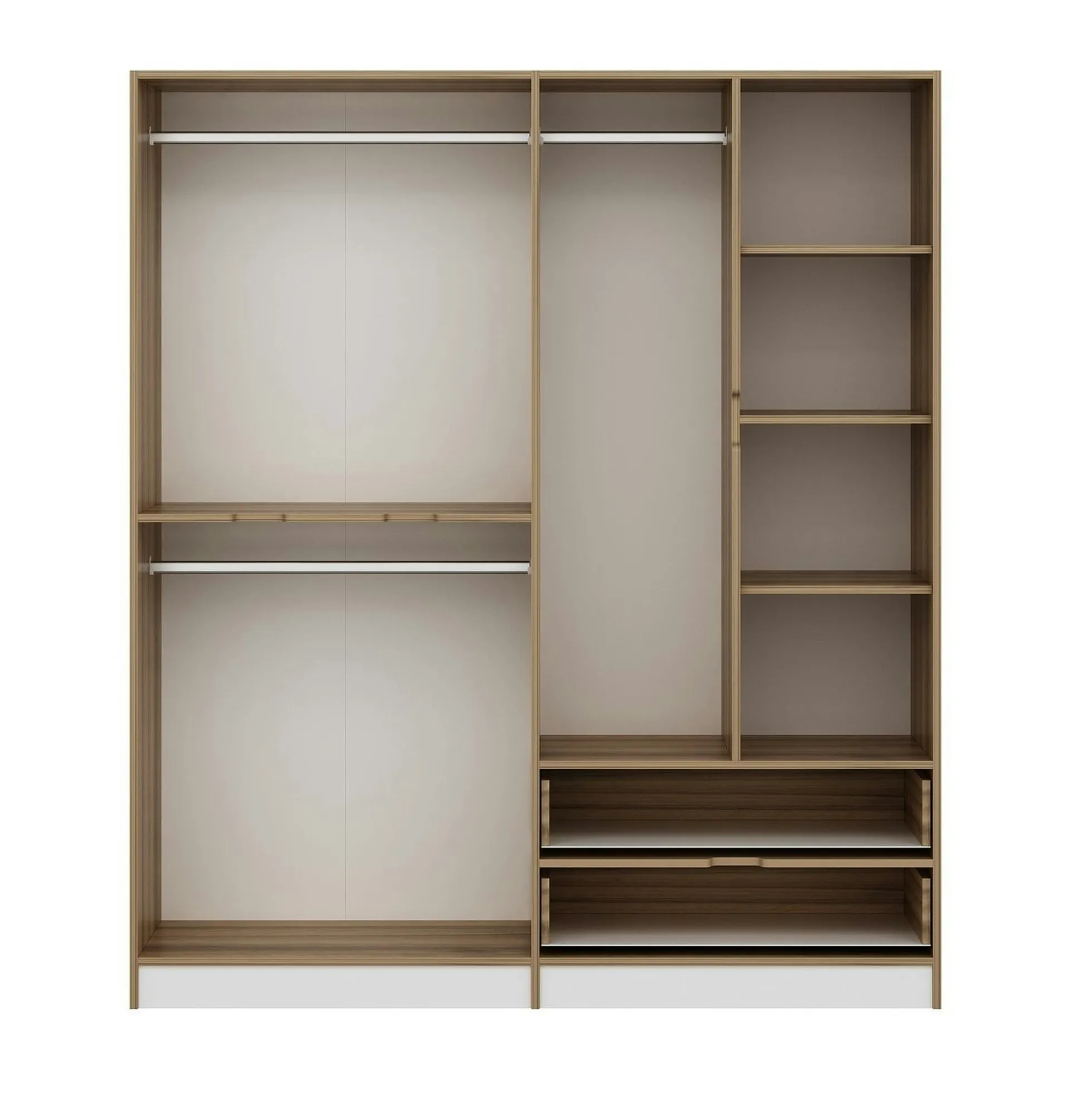 Armoire penderie moderne - 6 portes blanches L.185 cm BYRON