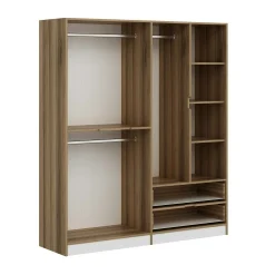 Armoire penderie moderne - 6 portes blanches L.185 cm BYRON