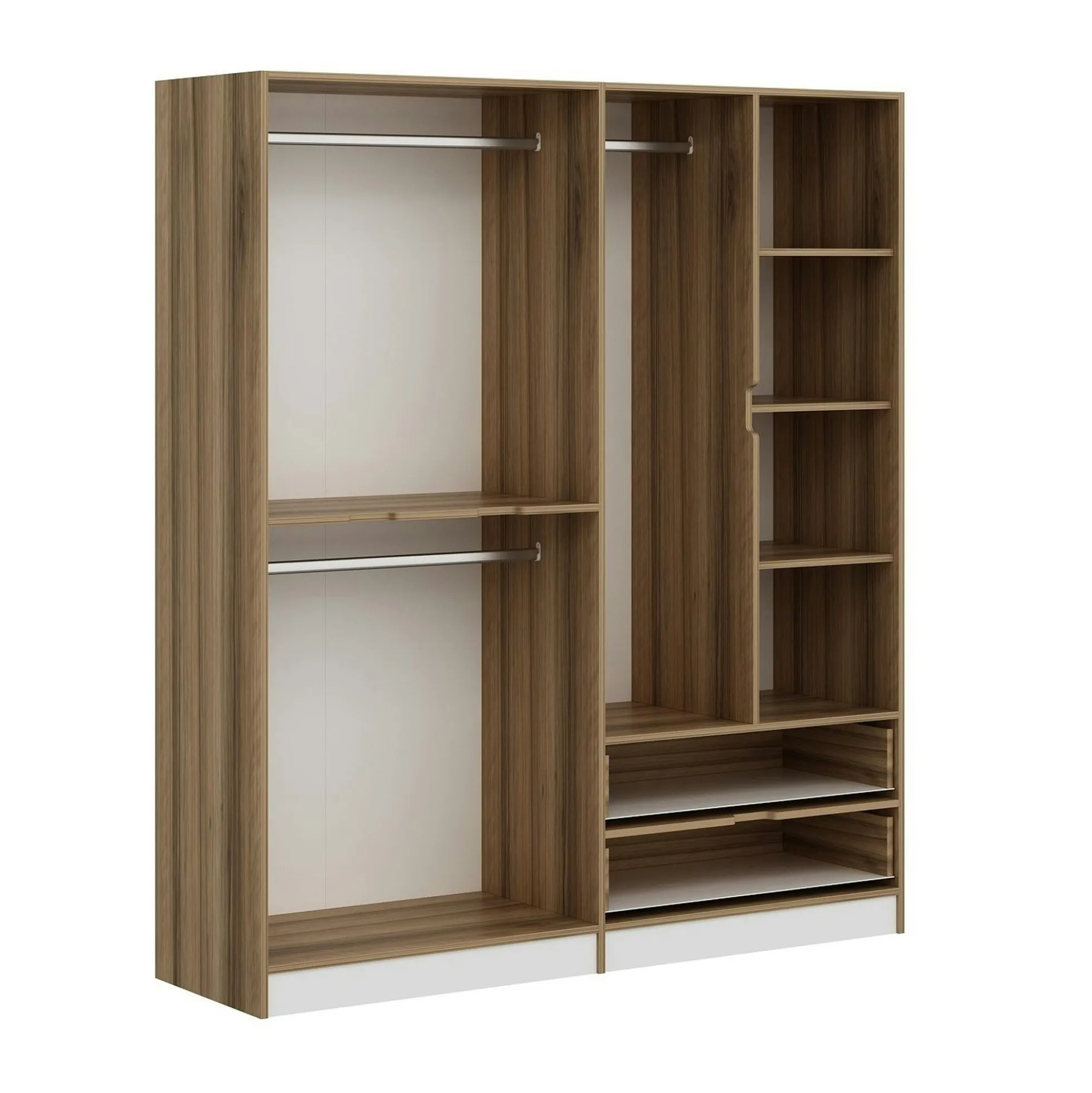 Armoire penderie moderne - 6 portes blanches L.185 cm BYRON