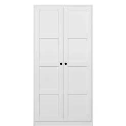 Armoire penderie 2 portes blanche, détail encadrement BYRON