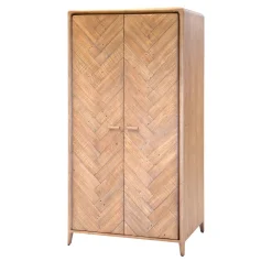 Armoire penderie 2 portes bois recyclé KEARNEY