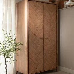 Armoire penderie 2 portes bois recyclé KEARNEY
